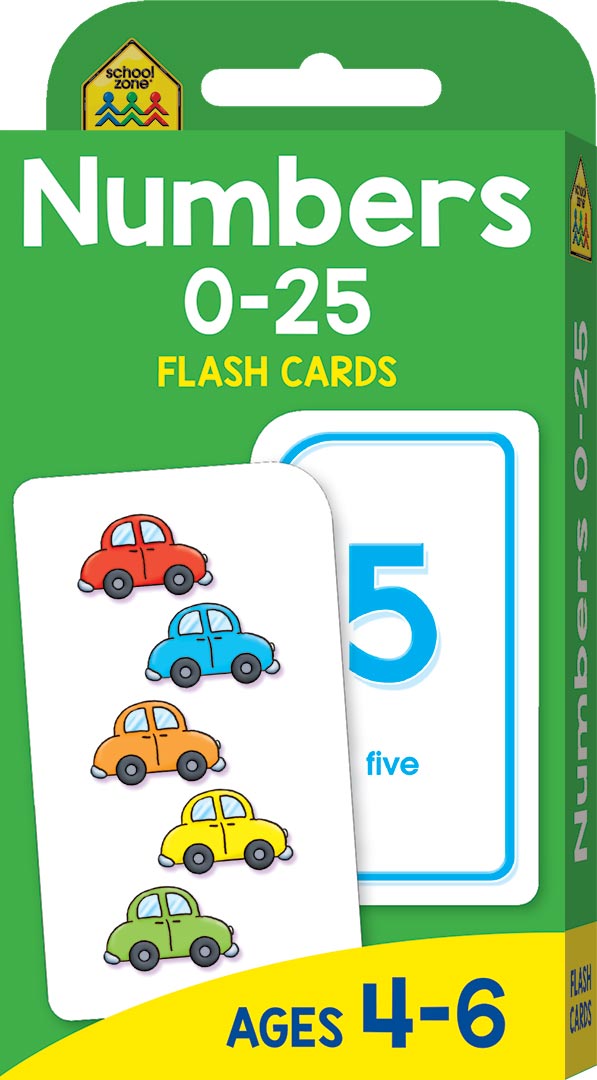 School Zone: Number 0-25 Flash Cards - Hinkler